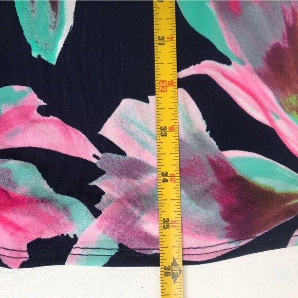 Peach Love California Popover Large Navy Floral Shirttail Dress Women Large - Picture 9 of 11